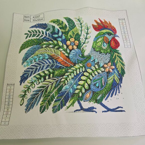 Completed Diamond Art Picture Rooster Size 9.8"x11.8" - Picture 2 of 8